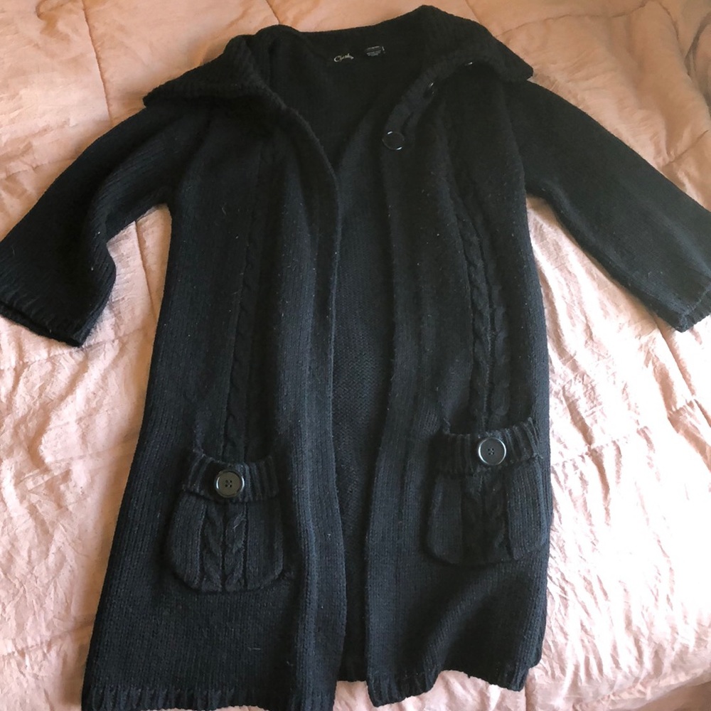 Black cardigan